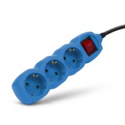 Entac Steckdosenleiste 3fach 1,5m Schalter blau
