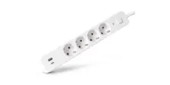 Entac Steckdosenleiste 4fach 1x USB-A & 1 USB-C, 1,5m weiß