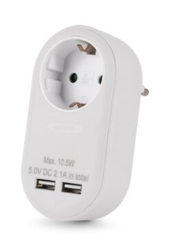 Entac Steckdosenadapter + 2x USB-A weiß