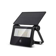 Entac LED-Flutlicht Akku und Solarfunktion 400lm PIR-Sensor