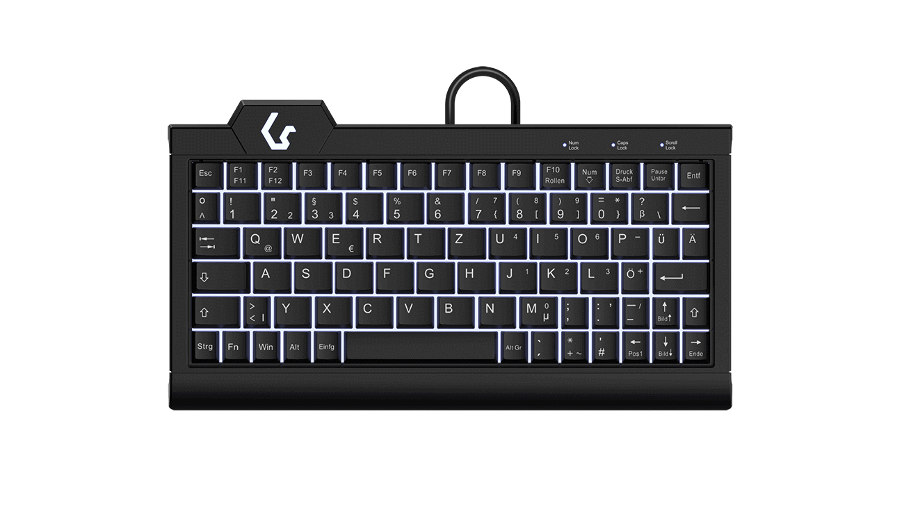 KeySonic KSK-3010ELC (DE) toetsenbord Thuis USB QWERTZ Duits Zwart - Afbeelding 2