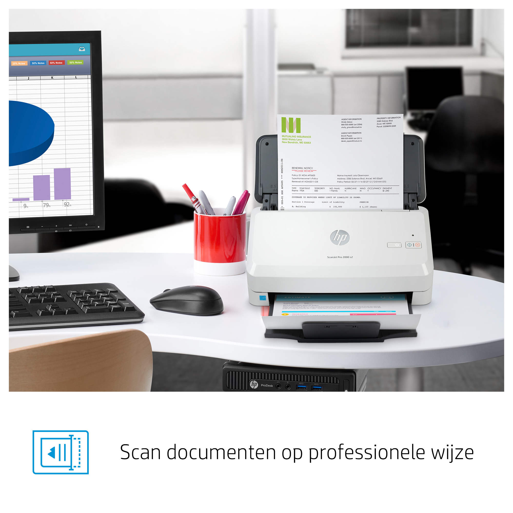 HP ScanJet Pro 2000 s2 Paginascanner 600 x 600 DPI A4 Zwart, Wit - Afbeelding 8