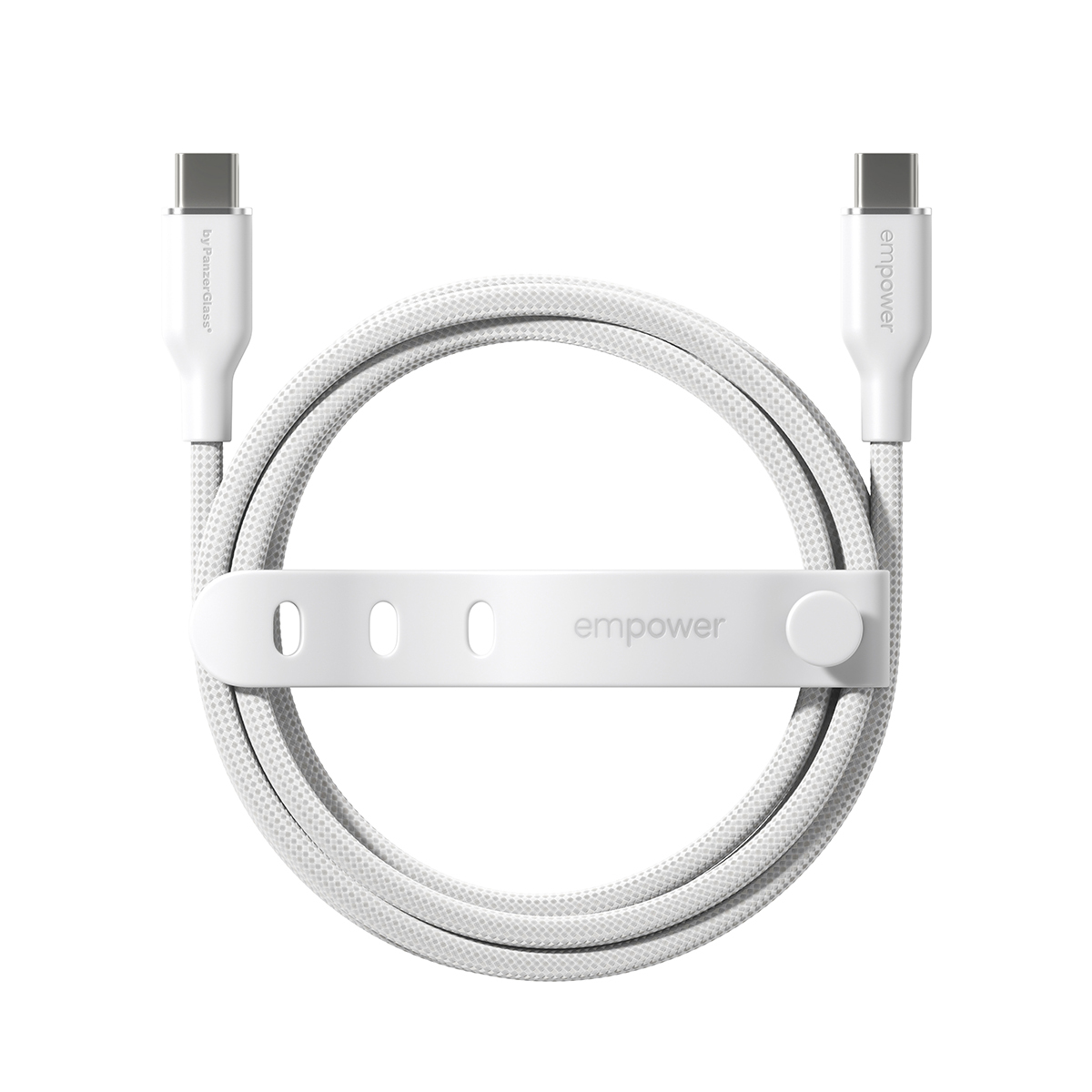 PanzerGlass empower™ by ® Racing 60W USB-C to USB-C Cable | USB 2.0 | 1.2M | Silver White USB-kabel Wit - Afbeelding 5