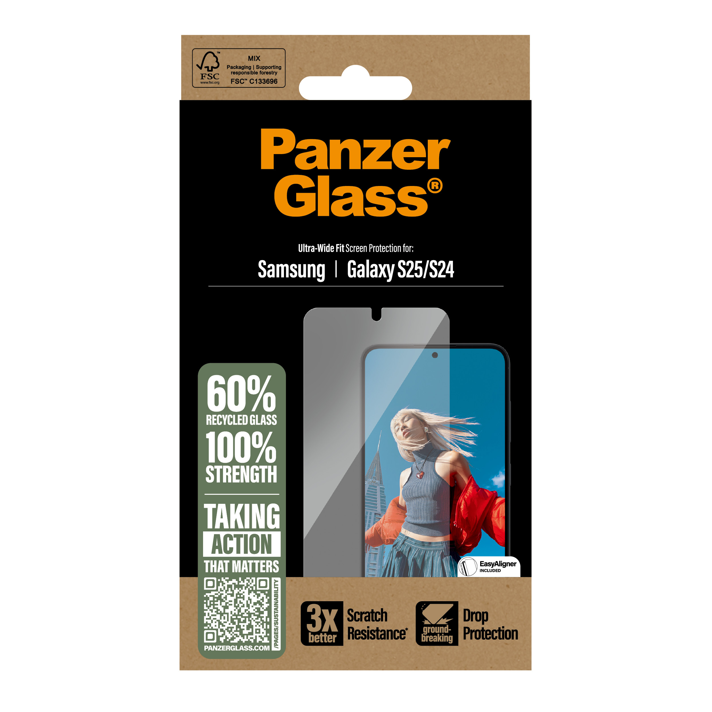 PanzerGlass ® Screen Protector Samsung Galaxy S25 | S24 | Ultra-Wide Fit Doorzichtige schermbeschermer 1 stuk(s) - Afbeelding 4