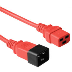 ACT Netsnoer C19 - C20 rood 1,2 m - Afbeelding 2