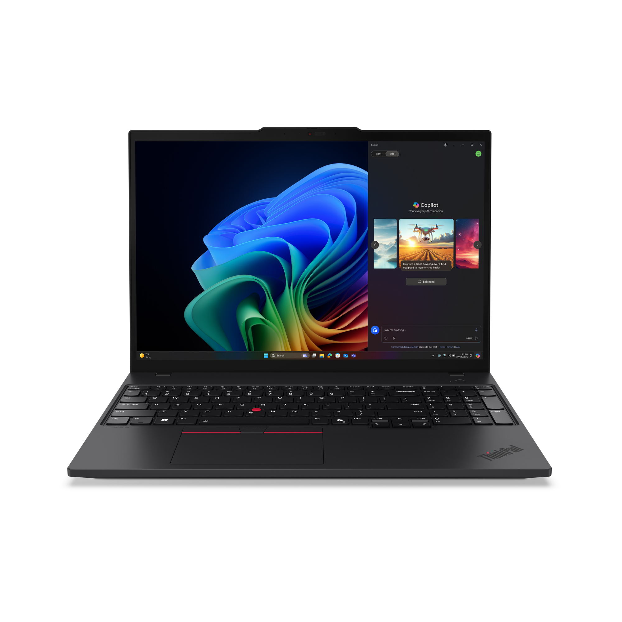 Lenovo ThinkPad T16 Gen 4 (AMD) Copilot+ PC AMD Ryzen AI 7 PRO 350 Laptop 40,6 cm (16") WUXGA 32 GB DDR5-SDRAM 1 TB SSD Wi-Fi 7 (802.11be) Windows 11 Pro Engels Zwart - Afbeelding 2