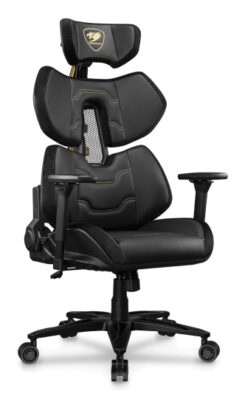 COUGAR Terminator Elite Gold PC-gamestoel Gecapitonneerde zitting Zwart, Goud - Afbeelding 3