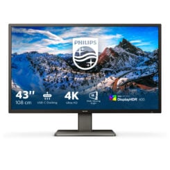 Philips P Line 439P1/00 computer monitor 108 cm (42.5") 3840 x 2160 Pixels 4K Ultra HD LCD Zwart