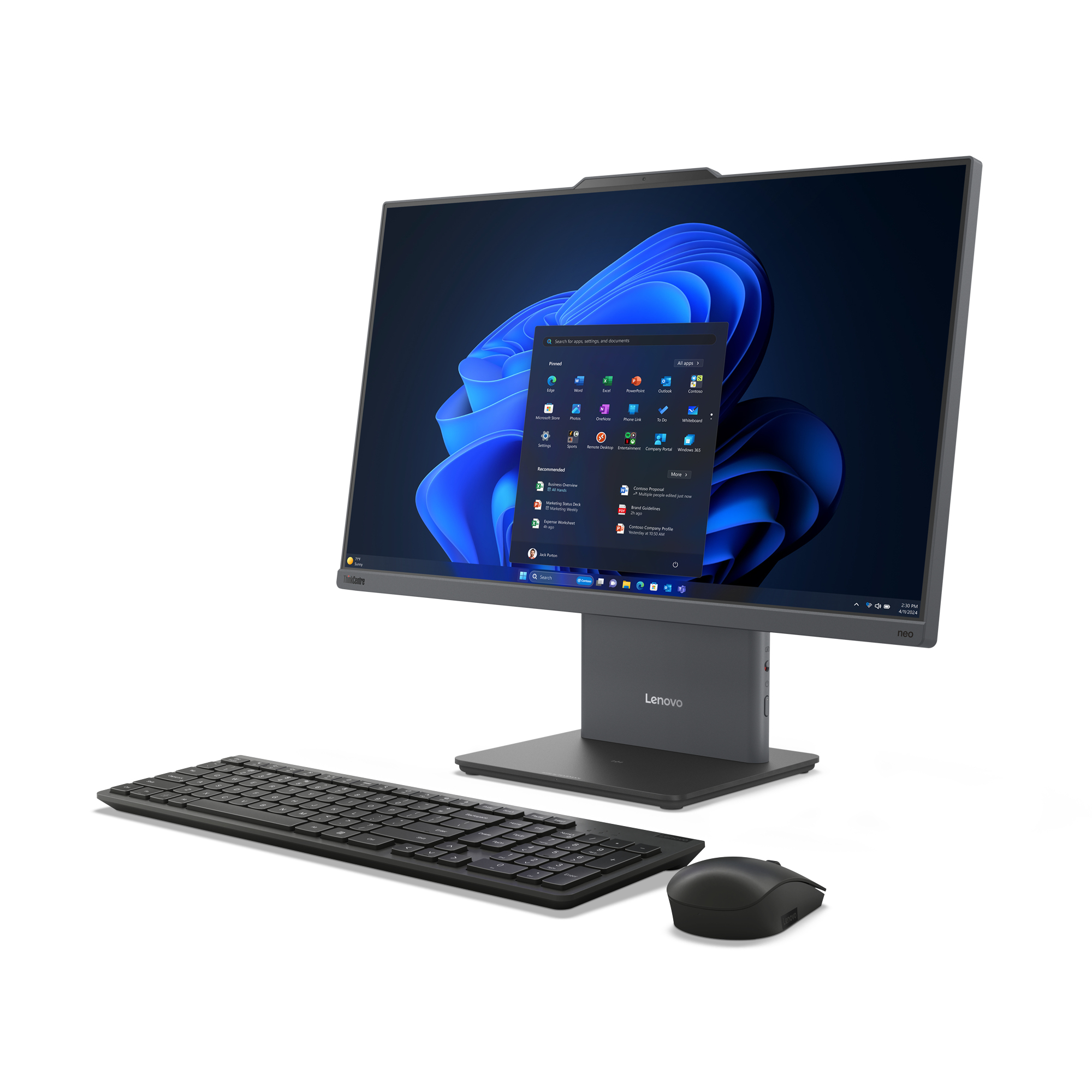 Lenovo ThinkCentre neo 50a 24 Gen 5 Intel Core 5 210H 60,5 cm (23.8") 1920 x 1080 Pixels Alles-in-één-pc 16 GB DDR5-SDRAM 512 GB SSD Windows 11 Pro Wi-Fi 6 (802.11ax) Grijs - Afbeelding 3