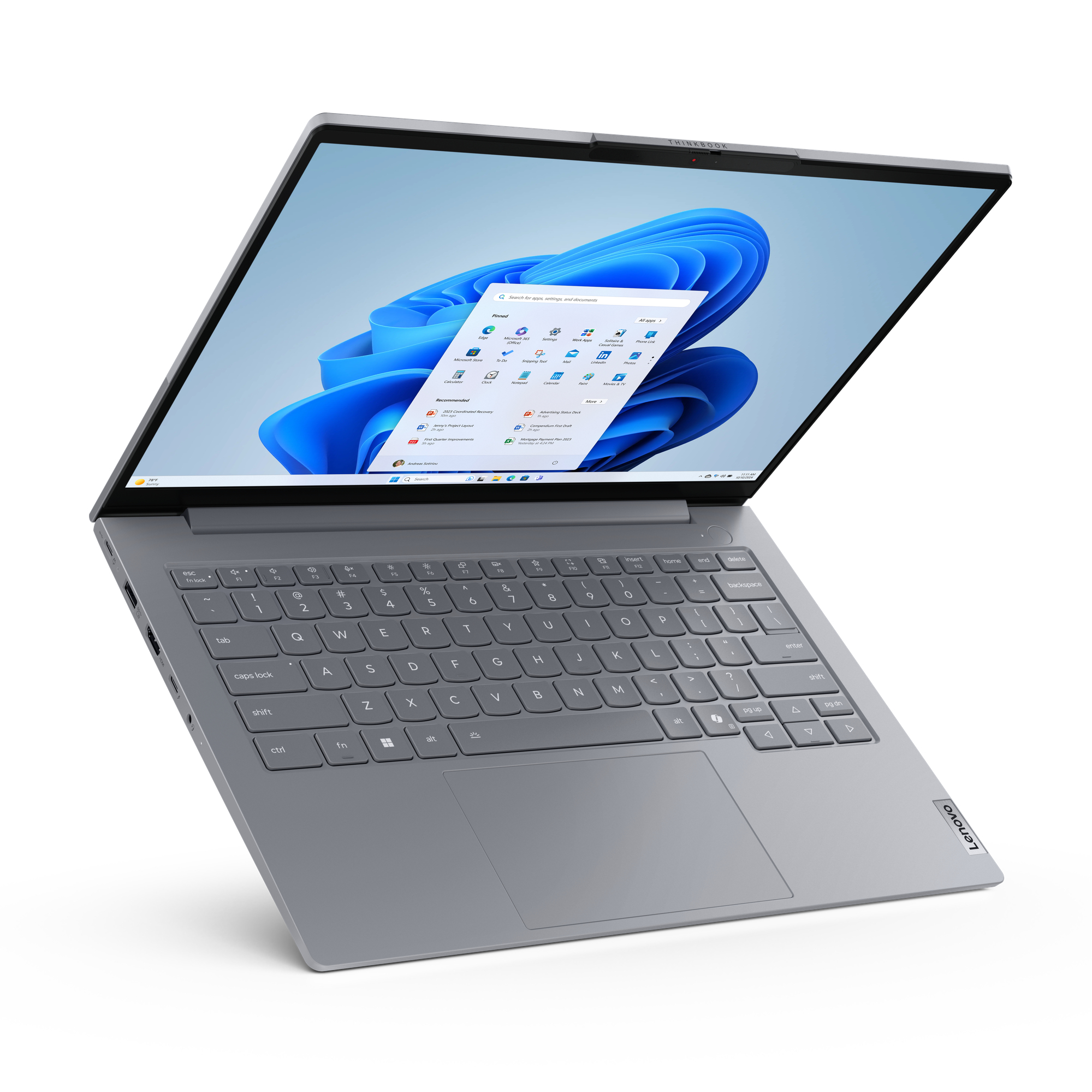 Lenovo ThinkBook 14 G8 IRL Intel Core 7 240H Laptop 35,6 cm (14") WUXGA 16 GB DDR5-SDRAM 512 GB SSD Wi-Fi 6 (802.11ax) Windows 11 Pro Engels Grijs - Afbeelding 9