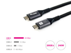 Equip 128384 USB-kabel USB4 Gen 2x2 3 m USB C 20 Gbit/s 240 W Zwart - Afbeelding 6