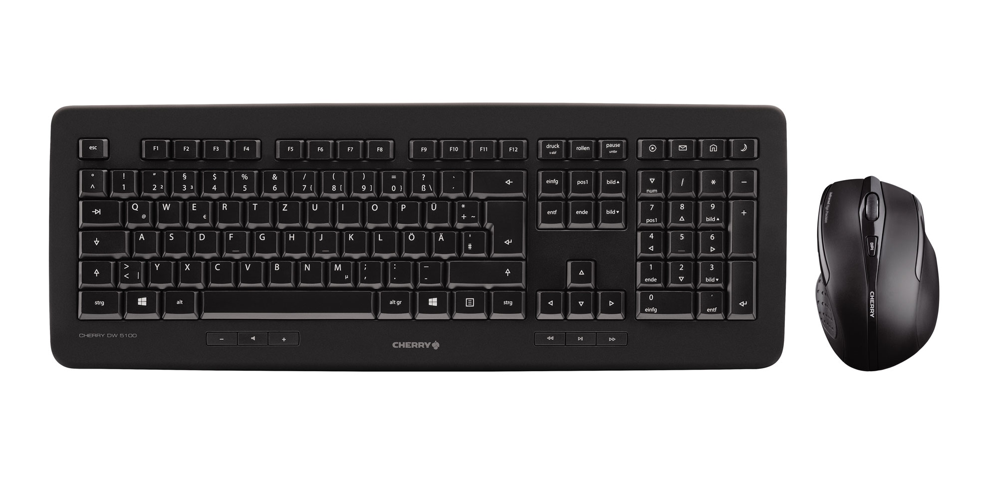 CHERRY DW 5100 toetsenbord Inclusief muis Universeel RF Draadloos Amerikaans Engels Zwart - Afbeelding 2