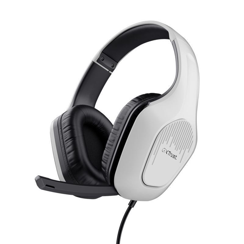Trust GXT 415S Zirox Gaming Headset - Bedrade gamingheadset – Opklapbare microfoon – 50 mm drivers – Wit - Afbeelding 2