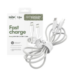 PanzerGlass empower™ by ® Racing 240W USB-C to USB-C Cable | USB 2.0 | 1.2M | Silver White USB-kabel Wit - Afbeelding 6