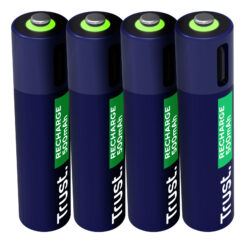 Trust USB-C Oplaadbare AAA Batterijen 4-pack - Oplaadbare AAA batterijen – USB-C oplaadbaar – 4 stuks – Blauw - Afbeelding 3