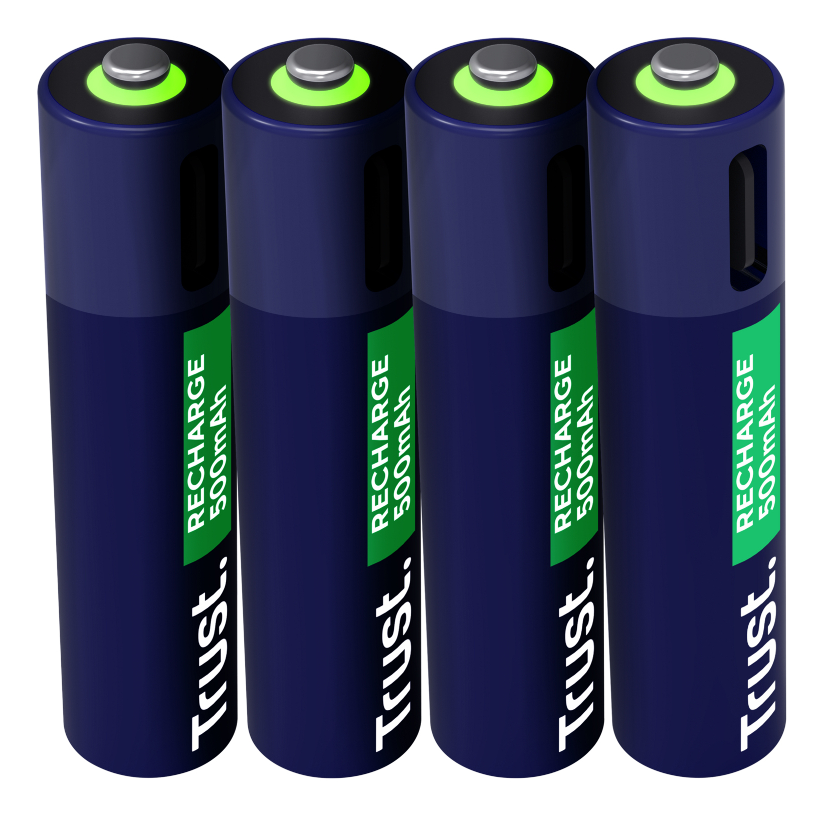 Trust USB-C Oplaadbare AAA Batterijen 4-pack - Oplaadbare AAA batterijen – USB-C oplaadbaar – 4 stuks – Blauw - Afbeelding 3