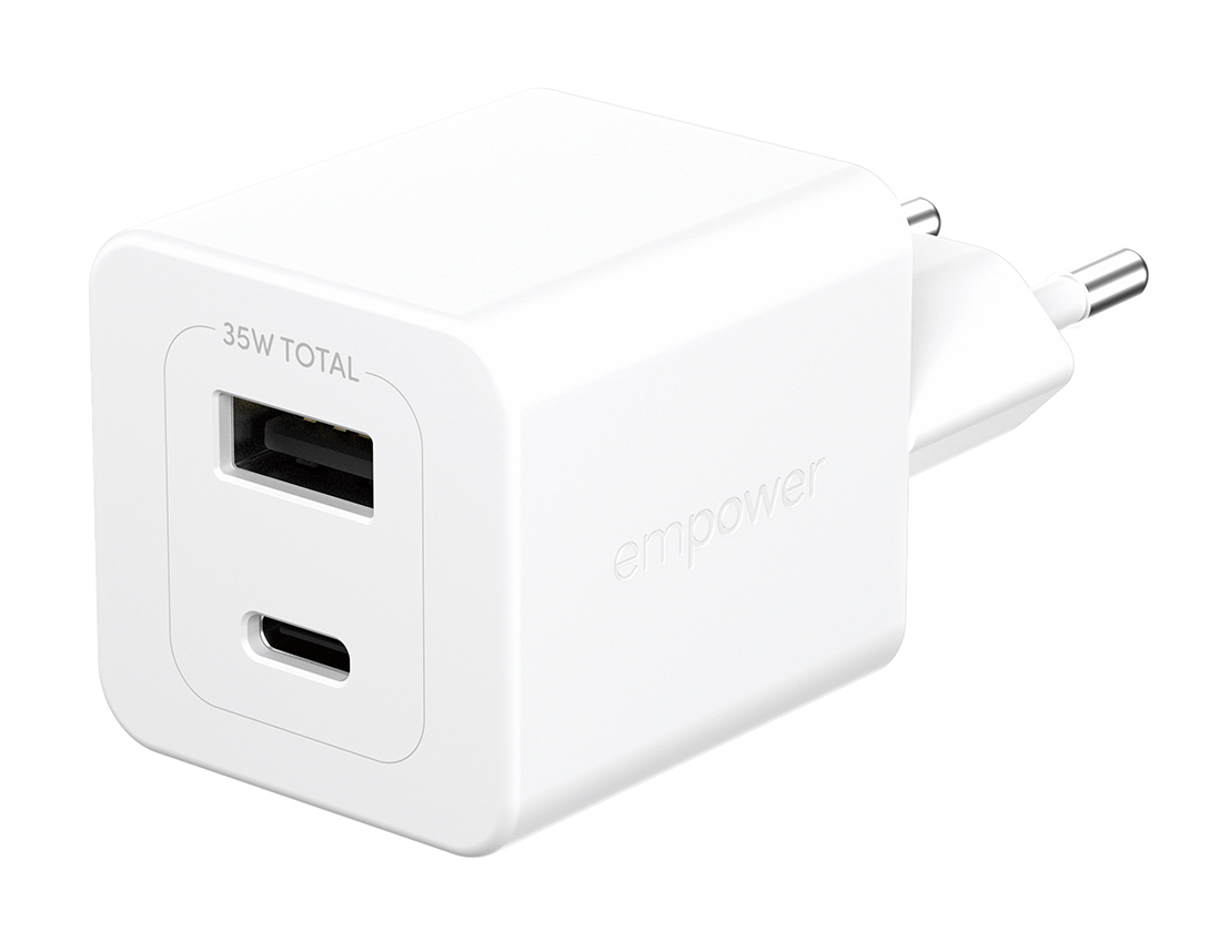 PanzerGlass empower™ by ® Turbo 35W Charger incl. USB-C + USB-A | EU Plug | Silver White Smartphone Wit AC Snel opladen Binnen - Afbeelding 2