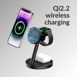 Mobilize 3in1 Charger Station MagSafe Compatible 25W Qi2.2 Black - Afbeelding 4
