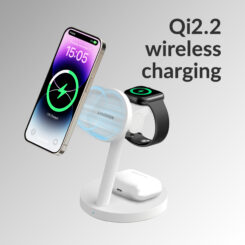Mobilize 3in1 Charger Station MagSafe Compatible 25W Qi2.2 White - Afbeelding 4