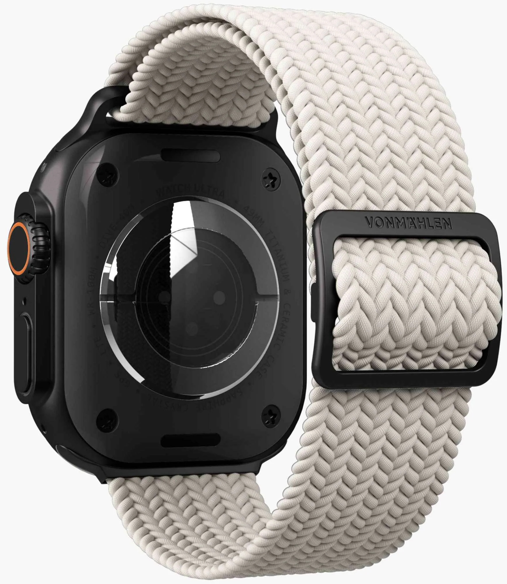 Vonmählen Woven Loop For Apple Watch 44 - 45 - 46 - 49mm One Size Black/Cream - Afbeelding 4