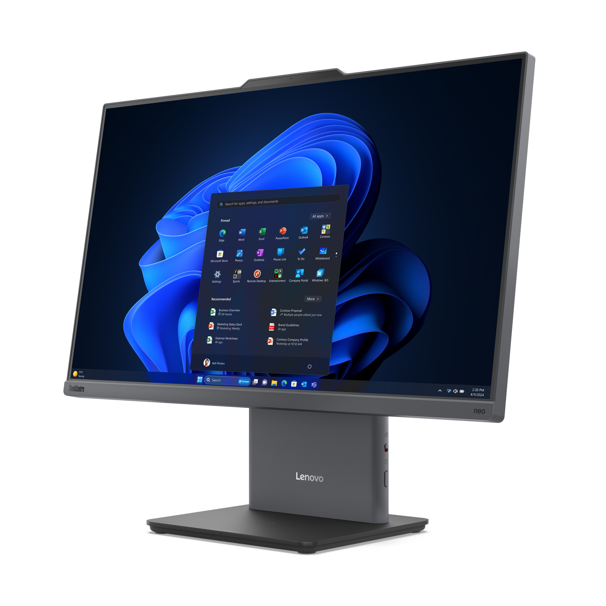 Lenovo ThinkCentre neo 50a 24 Gen 5 Intel Core 5 210H 60,5 cm (23.8") 1920 x 1080 Pixels Alles-in-één-pc 16 GB DDR5-SDRAM 512 GB SSD Windows 11 Pro Wi-Fi 6 (802.11ax) Grijs - Afbeelding 9