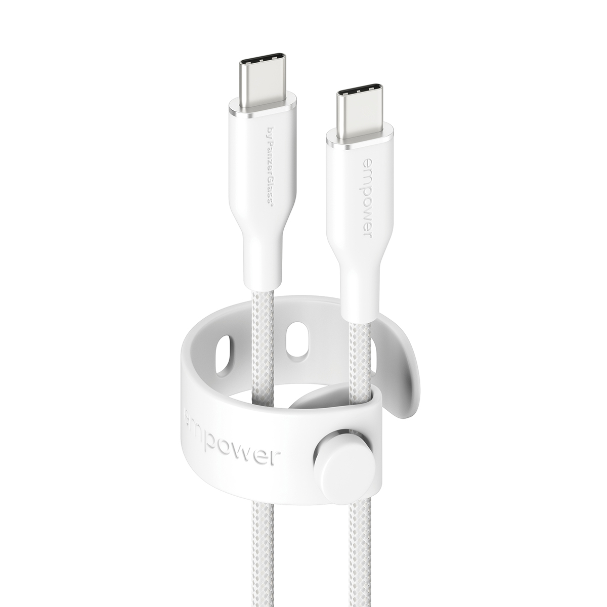PanzerGlass empower™ by ® Racing 60W USB-C to USB-C Cable | USB 2.0 | 1.2M | Silver White USB-kabel Wit - Afbeelding 2