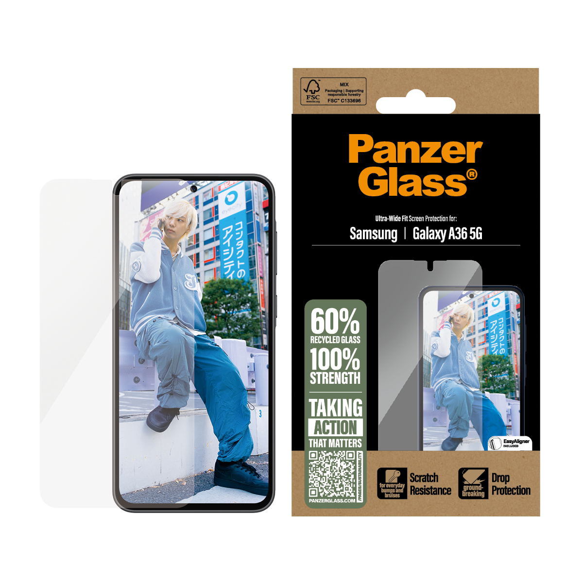 PanzerGlass ® Screen Protector Samsung Galaxy A36 5G | Ultra-Wide Fit Doorzichtige schermbeschermer 1 stuk(s) - Afbeelding 3