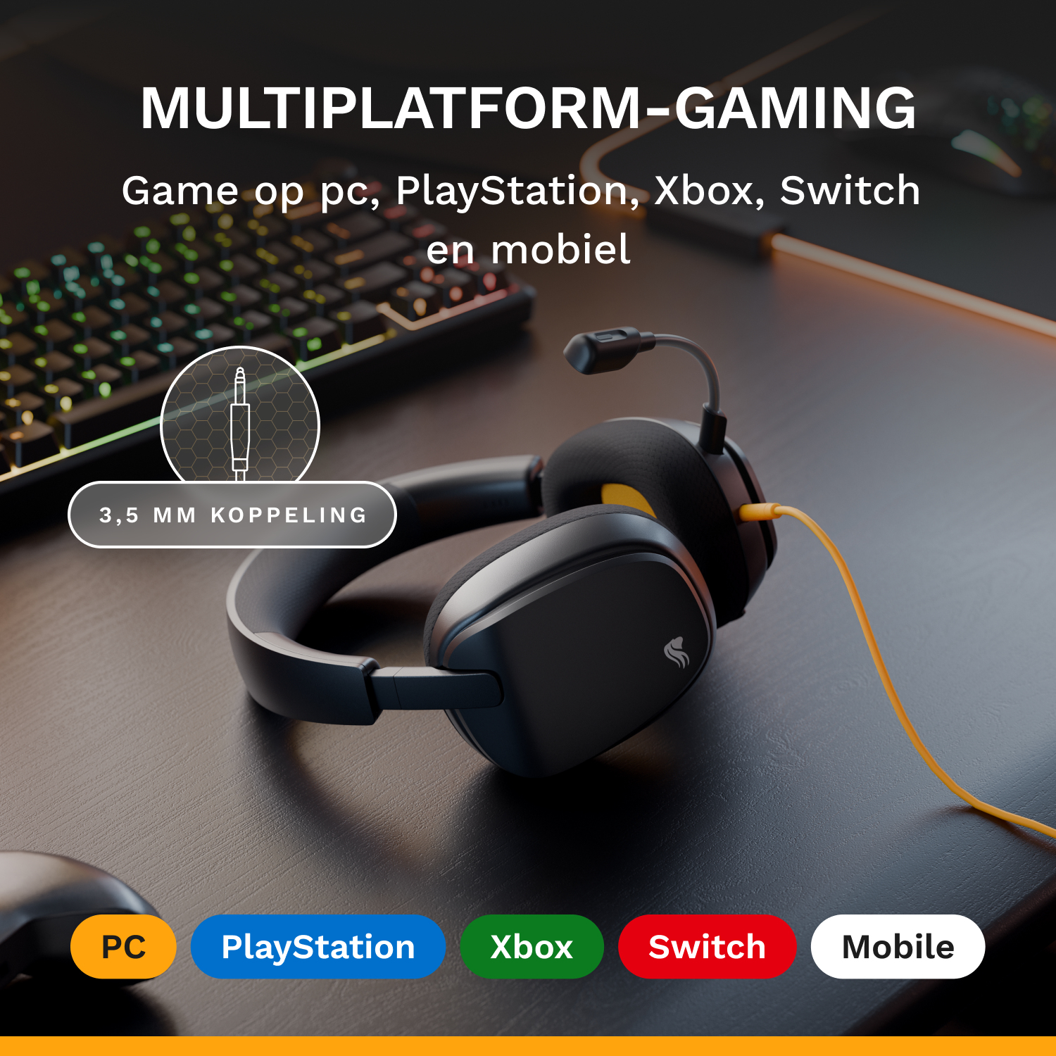 Glorious Gaming Glorious GHS Eternal - Stereo gaming headset voor pc, PS5, PS4, Xbox, Switch - Custom-tuned gekantelde drivers, verstelbare kristalheldere afneembare mic, 3,5 mm - Duurzaam dag/nacht comfort - Zwart - Afbeelding 27