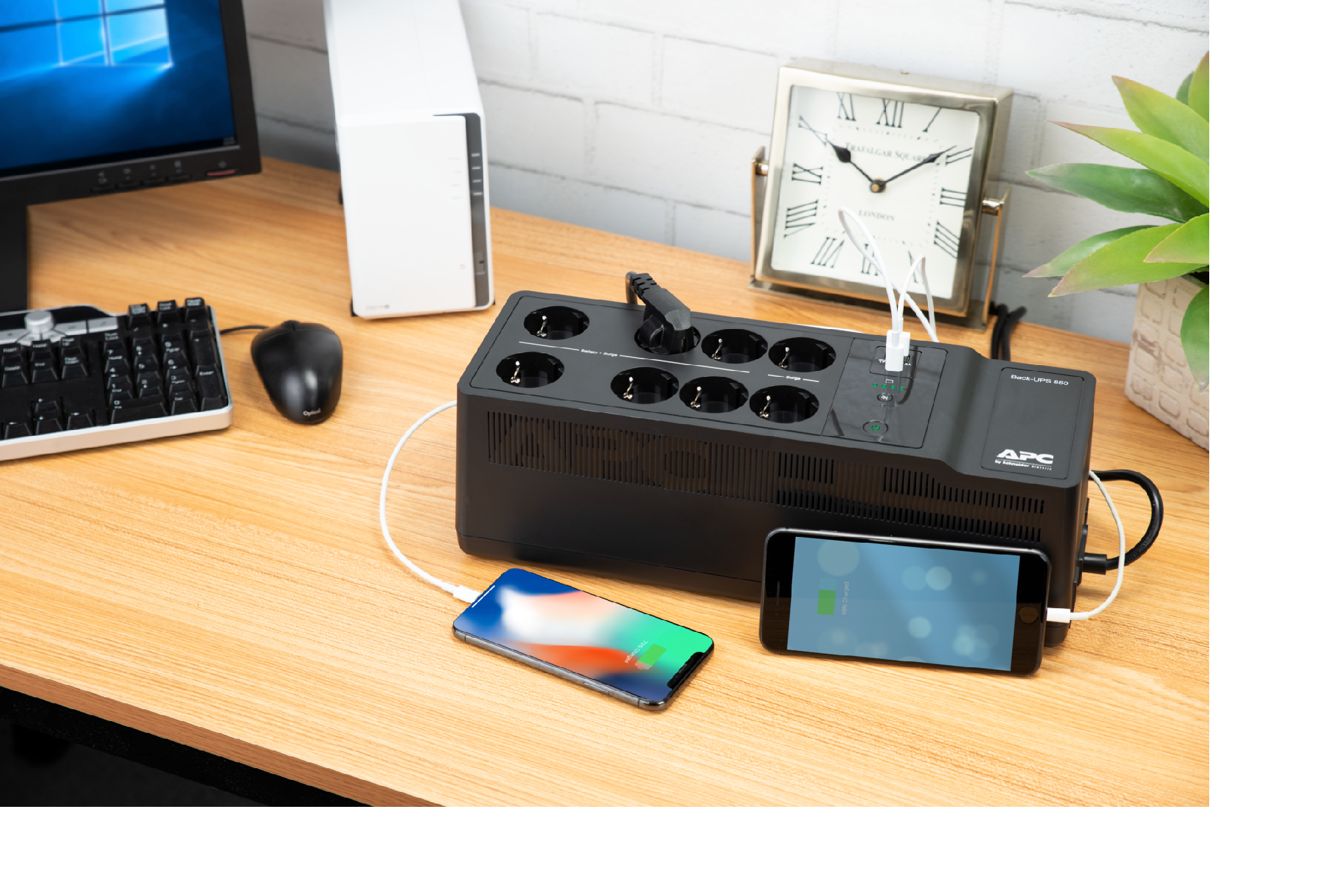 APC Back-UPS BE850G2-GR - Noodstroomvoeding 8x stopcontact, 850VA, 2 USB opladers, 1 USB datapoort - Afbeelding 7