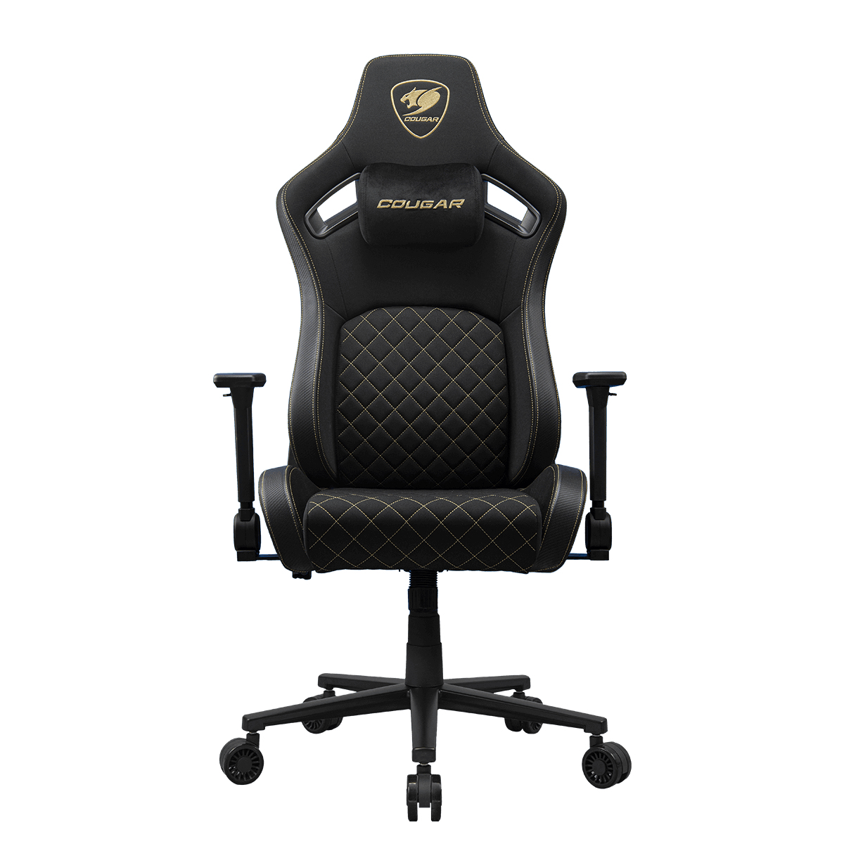 COUGAR CGR-DFF-GLB PC-gamestoel Gestoffeerde gevoerde zitting Zwart, Goud - Afbeelding 2