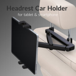 Mobilize Headrest Tablet & Smartphone Car Holder Black