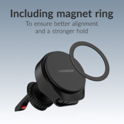 Mobilize MagSafe Compatible Car Holder/Charger 25W Qi2.2 with Retractable USB-C Cable Black - Afbeelding 6
