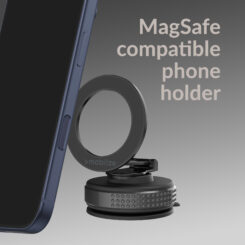 Mobilize MagSafe Compatible Phone Holder - 360° Rotatable & Foldable - Vacuum Suction - Black
