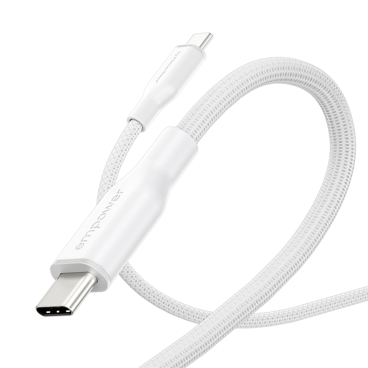 PanzerGlass empower™ by ® Racing 60W USB-C to USB-C Cable | USB 2.0 | 1.2M | Silver White USB-kabel Wit - Afbeelding 7