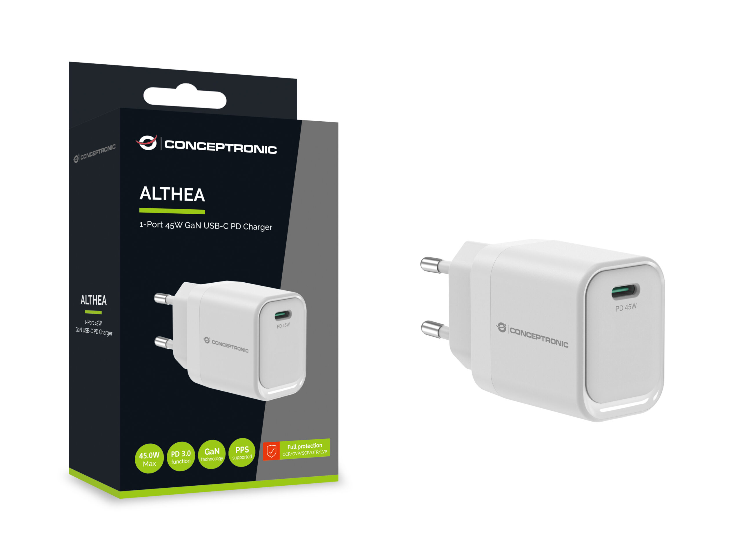 Conceptronic ALTHEA19W45 oplader voor mobiele apparatuur Universeel Wit AC Snel opladen Binnen - Afbeelding 6