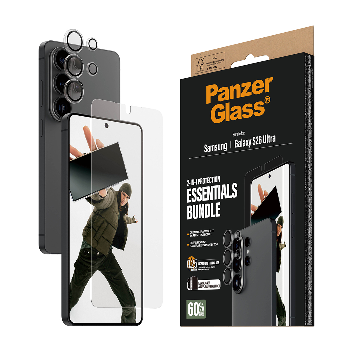 PanzerGlass ® Hoops® 2-in-1 Bundle Samsung Galaxy S26 Ultra | Ultra-Wide Fit Doorzichtige schermbeschermer 1 stuk(s) - Afbeelding 7