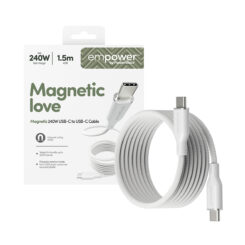 PanzerGlass empower™ by ® Magnetic 240W USB-C to USB-C Cable | USB 2.0 | 1.5M | Silver White USB-kabel Wit - Afbeelding 6