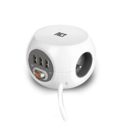 ACT Stekkerdoos cube met 3 stopcontacten, USB-A-poorten, 1,5m (België)