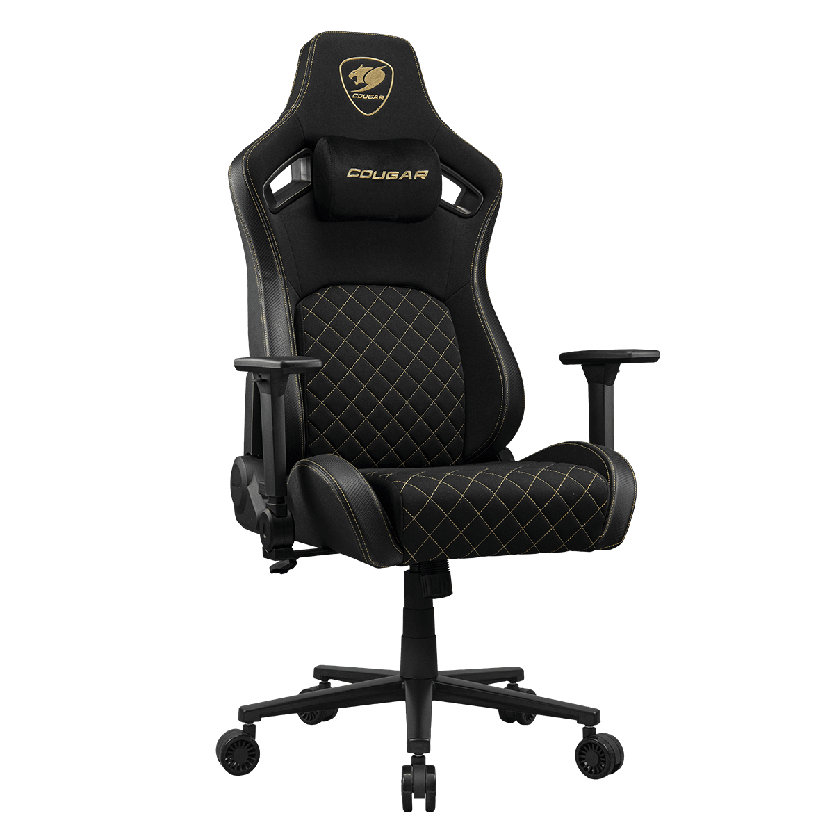 COUGAR CGR-DFF-GLB PC-gamestoel Gestoffeerde gevoerde zitting Zwart, Goud - Afbeelding 3