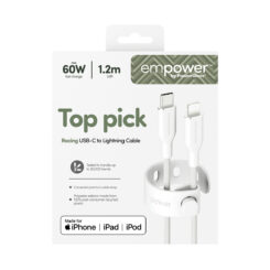 PanzerGlass empower™ by ® Racing 60W USB-C to Lightning Cable | USB 2.0 | 1.2M | Silver White USB-kabel Wit - Afbeelding 4