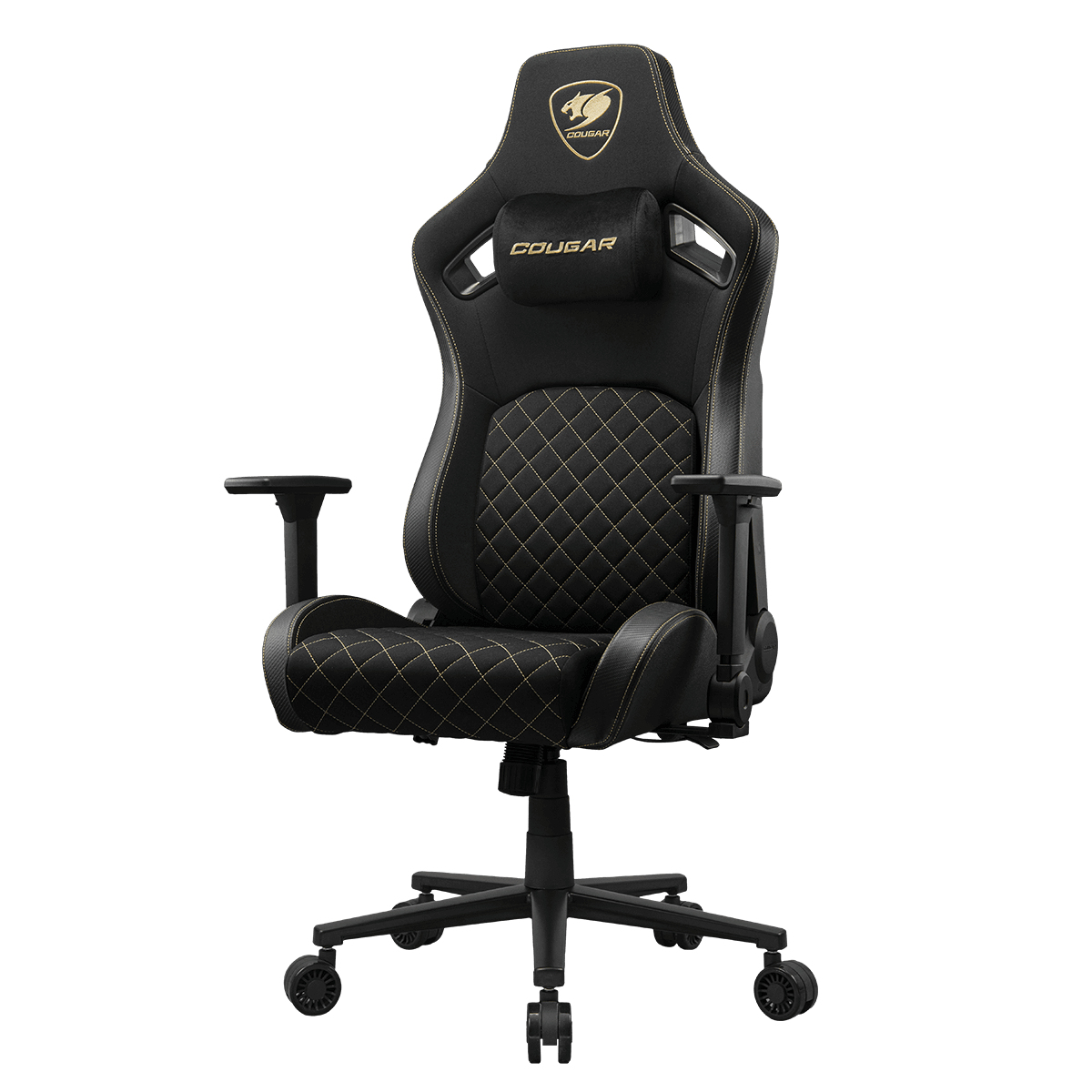 COUGAR CGR-DFF-GLB PC-gamestoel Gestoffeerde gevoerde zitting Zwart, Goud - Afbeelding 5