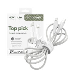 PanzerGlass empower™ by ® Racing 60W USB-C to Lightning Cable | USB 2.0 | 1.2M | Silver White USB-kabel Wit - Afbeelding 6