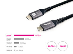 Equip 128380 USB-kabel USB4 Gen 3x2 0,5 m USB C 40 Gbit/s 240 W Zwart - Afbeelding 6