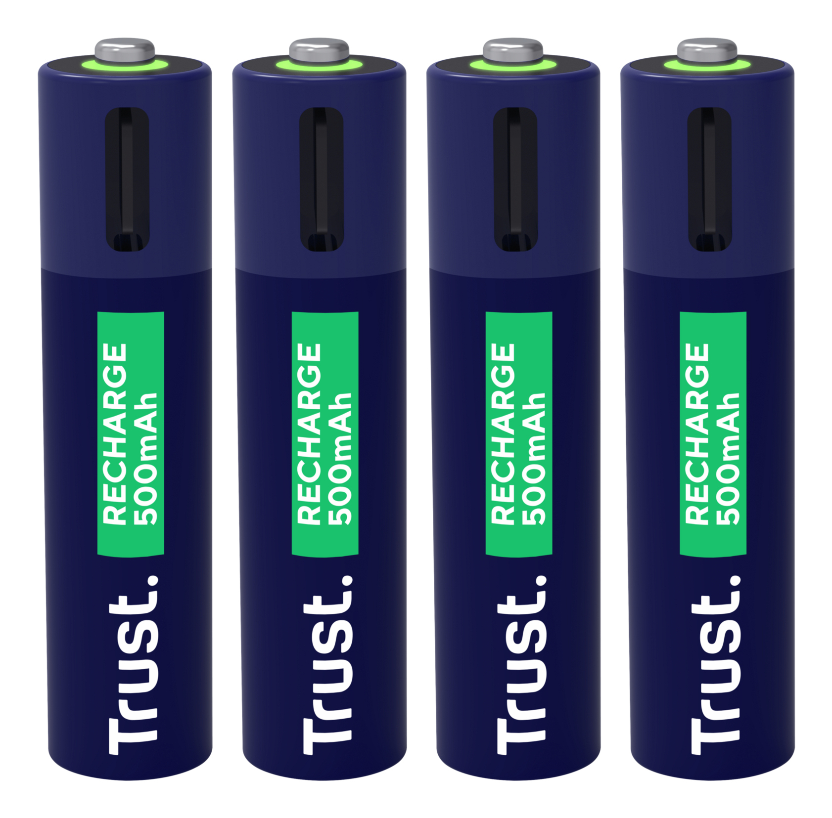 Trust USB-C Oplaadbare AAA Batterijen 4-pack - Oplaadbare AAA batterijen – USB-C oplaadbaar – 4 stuks – Blauw - Afbeelding 2