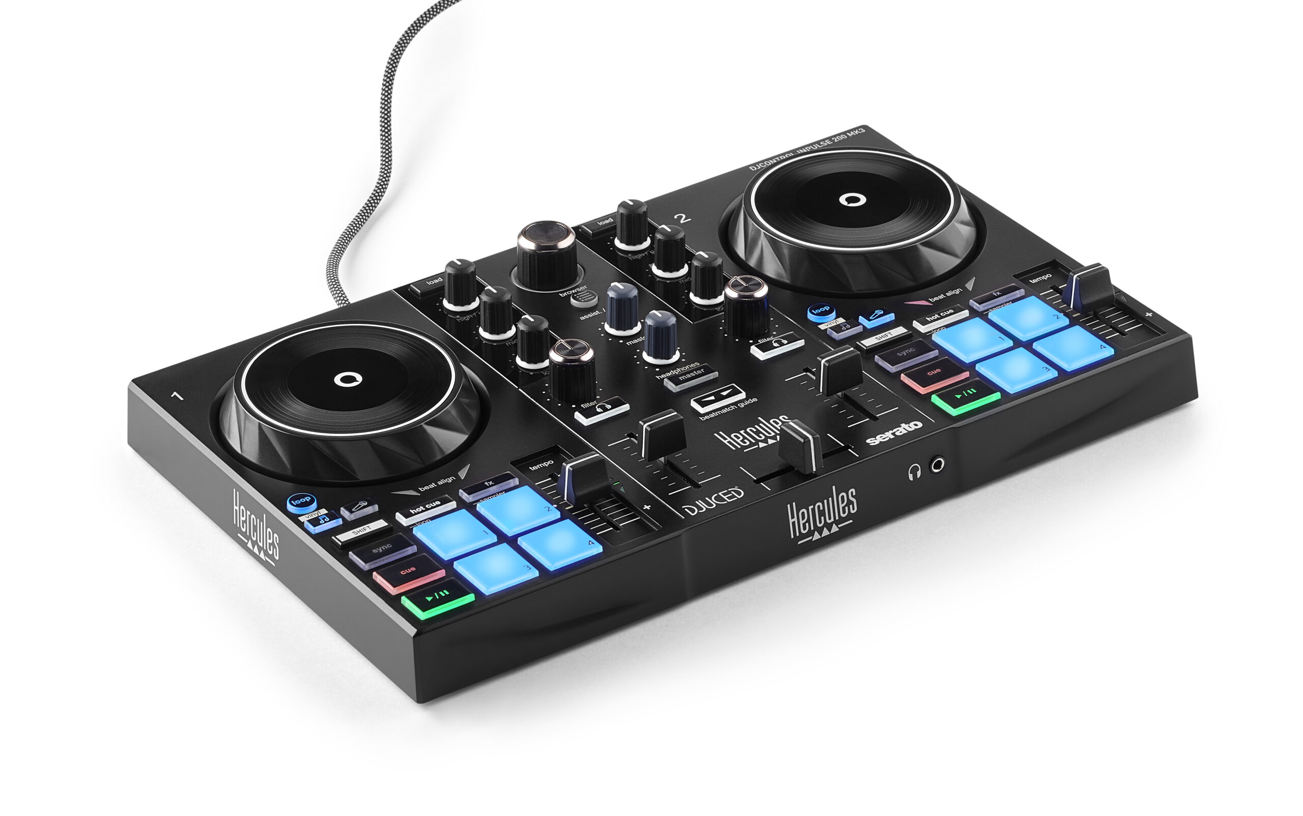 Hercules Inpulse 200 MK3 Digital Vinyl System (DVS)-scratcher 2 kanalen Zwart