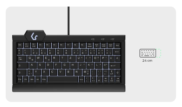 KeySonic KSK-3010ELC (DE) toetsenbord Thuis USB QWERTZ Duits Zwart - Afbeelding 5