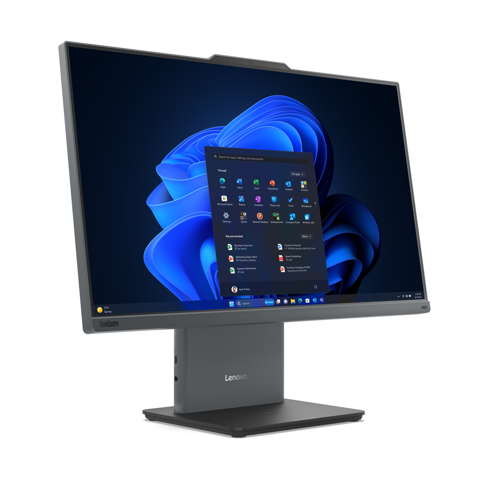 Lenovo ThinkCentre neo 50a 24 Gen 5 Intel Core 5 210H 60,5 cm (23.8") 1920 x 1080 Pixels Alles-in-één-pc 16 GB DDR5-SDRAM 512 GB SSD Windows 11 Pro Wi-Fi 6 (802.11ax) Grijs - Afbeelding 10