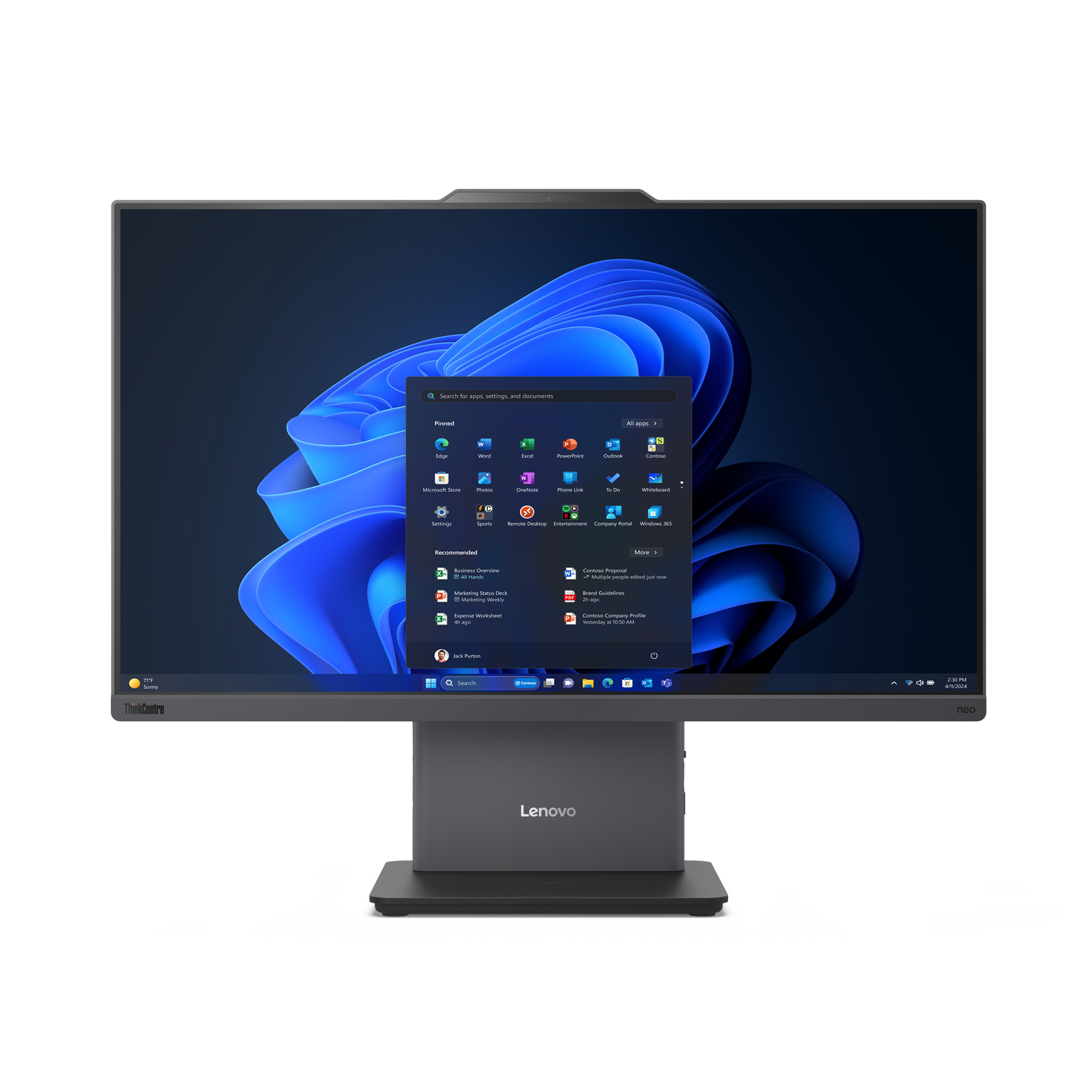 Lenovo ThinkCentre neo 50a 24 Gen 5 Intel Core 5 210H 60,5 cm (23.8") 1920 x 1080 Pixels Alles-in-één-pc 16 GB DDR5-SDRAM 512 GB SSD Windows 11 Pro Wi-Fi 6 (802.11ax) Grijs - Afbeelding 2