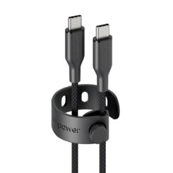 PanzerGlass empower™ by ® Racing 60W USB-C to USB-C Cable | USB 2.0 | 2M | Space Black USB-kabel Zwart