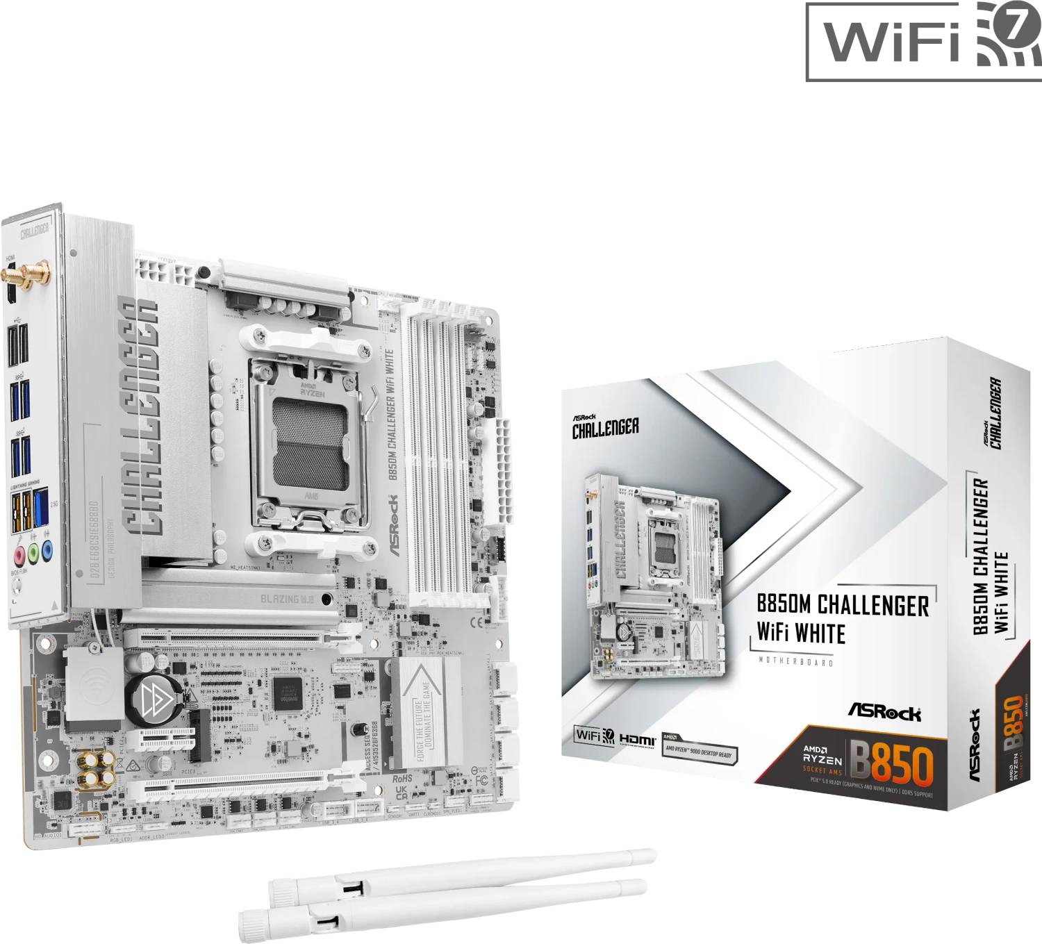 ASRock B850M Challenger WiFi White AM5 mATX HDMI/DP       DD